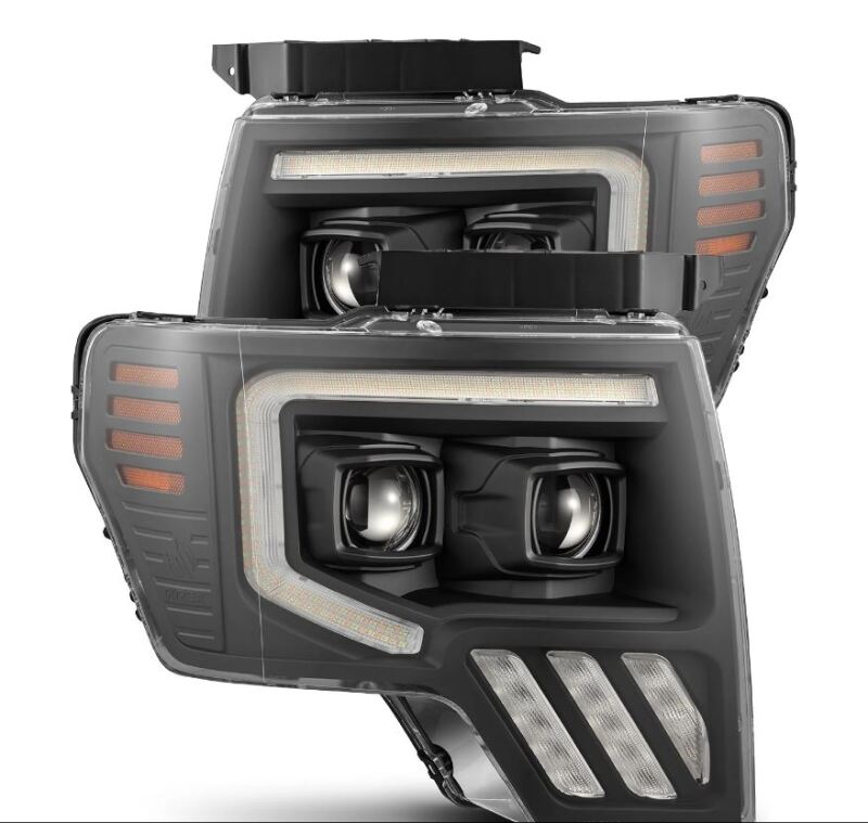 AlphaRex 09-14 Ford F-150 PRO-Series Projector Headlights Plank Style Black w/Activ Light/Seq Signal - B2B Diesel & Gas Service