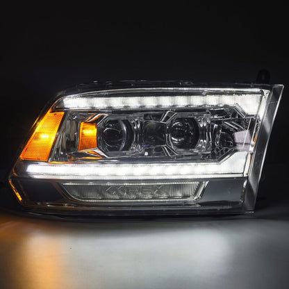 AlphaRex 09-18 Dodge Ram 2500 LUXX LED Proj Headlights Plank Style Chrm w/Activ Light/Seq Signal/DRL - B2B Diesel & Gas Service