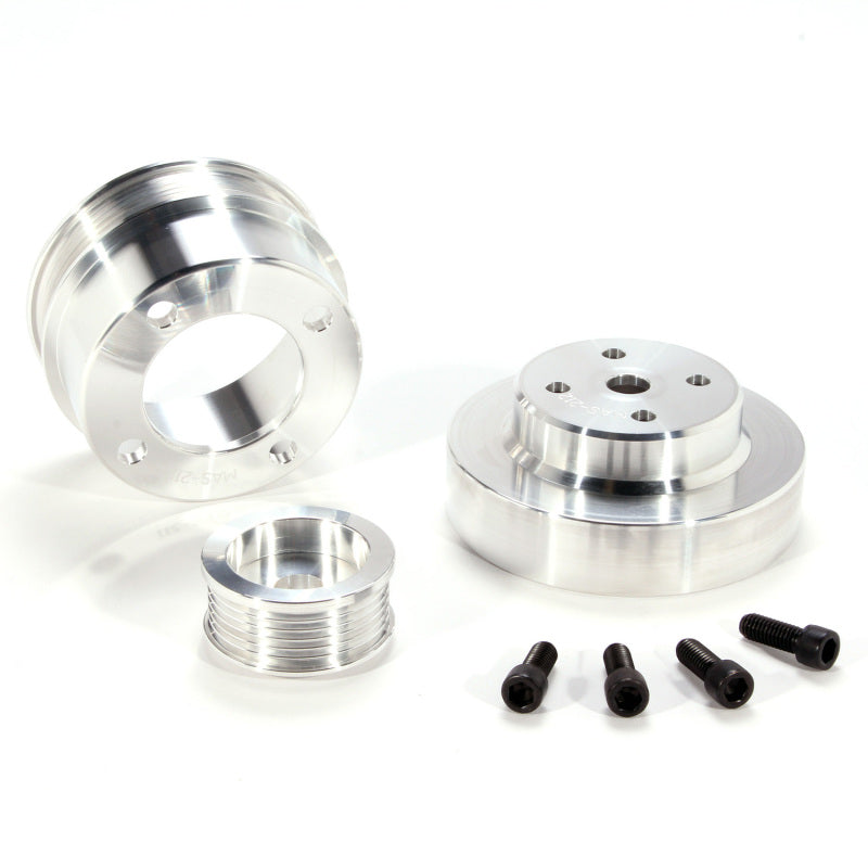 BBK 86-93 Mustang 5.0 Underdrive Pulley Kit - Lightweight CNC Billet Aluminum (3pc) - B2B Diesel & Gas Service