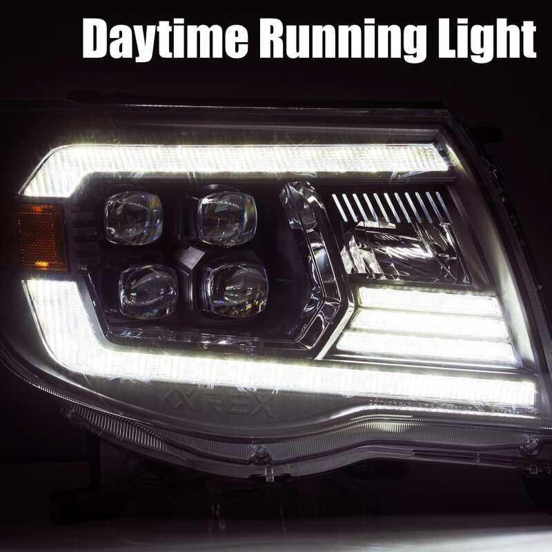 AlphaRex 05-11 Toyota Tacoma NOVA LED Projector Headlights Plank Style Black w/Activation Light/DRL - B2B Diesel & Gas Service