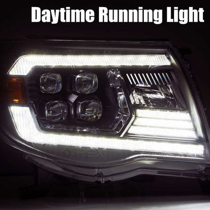 AlphaRex 05-11 Toyota Tacoma NOVA LED Projector Headlights Plank Style Black w/Activation Light/DRL - B2B Diesel & Gas Service