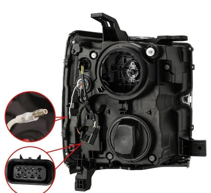 AlphaRex 15-19 Chevy Silverado 2500/3500 LUXX-Series Proj. Headlights Blk w/Actv SeqSig & SBDRL - B2B Diesel & Gas Service