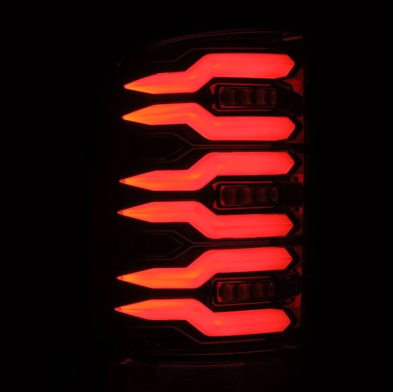 AlphaRex 07-13 GMC Sierra 1500/2500HD/3500HD Luxx Series LED Tail Lights - Alpha Black - B2B Diesel & Gas Service