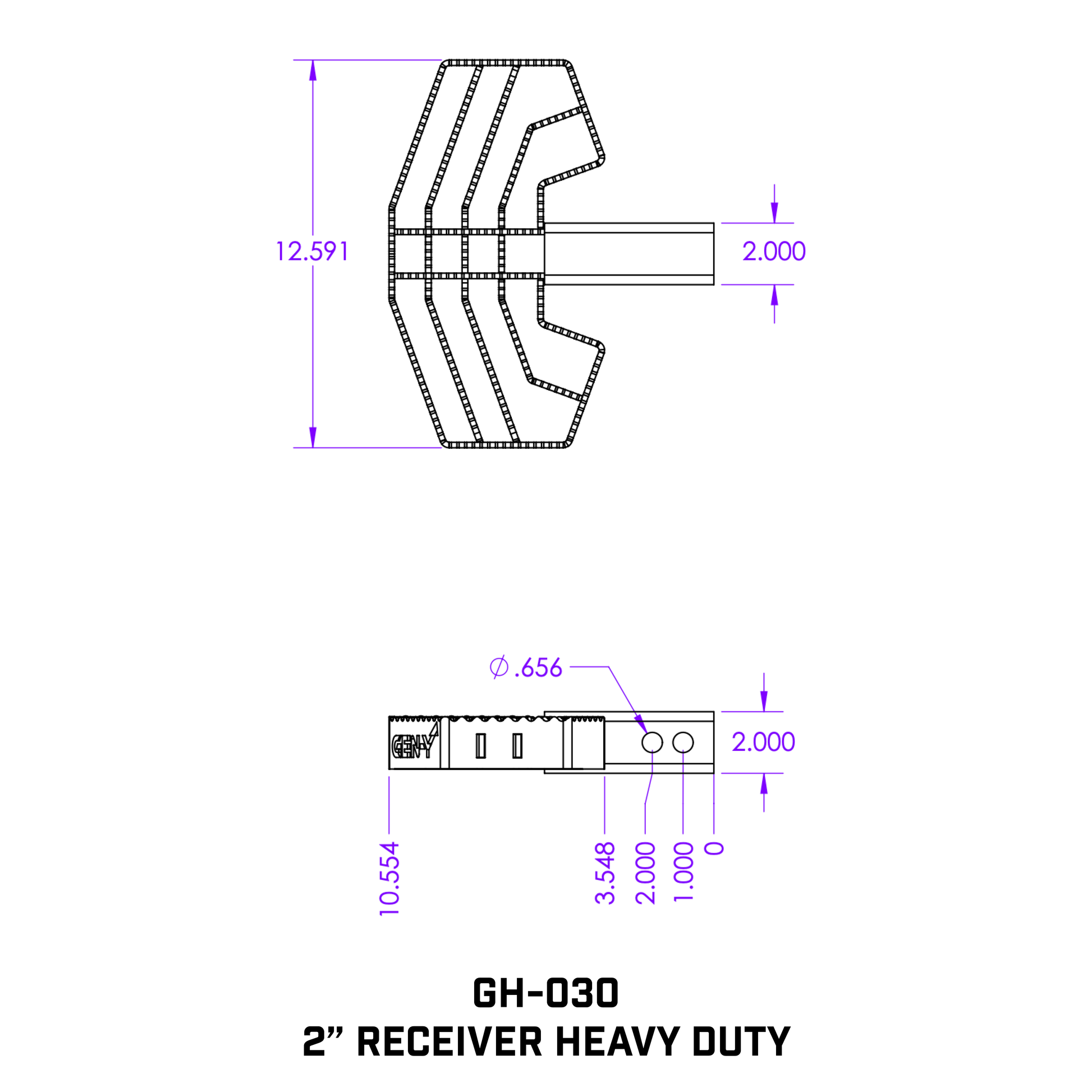 2" Shank Heavy-Duty 500lb Serrated Hitch Step GH-030 - B2B Diesel and Gas Service