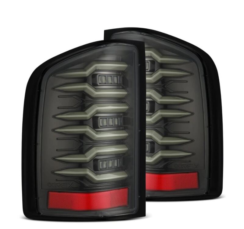 AlphaRex 07-13 Chevrolet Silverado 1500 (Ex. Hybrid Models) LUXX-Series LED Tail Lights Alpha-Black - B2B Diesel & Gas Service