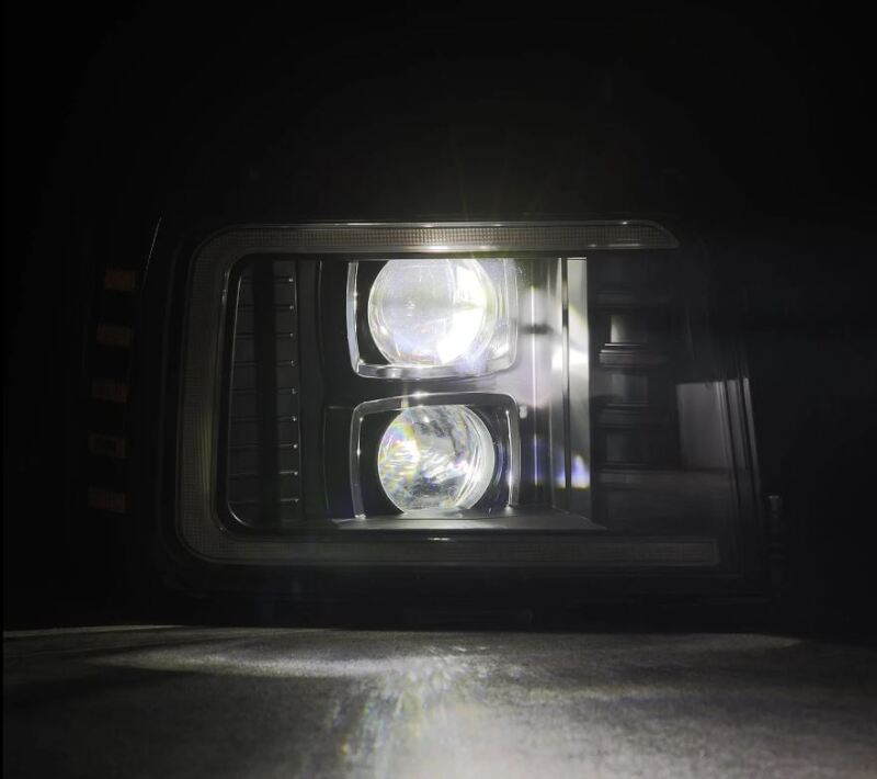 AlphaRex 92-96 Ford F-Series/Bronco LUXX-Series Proj Headlights Blk w/Actv Light SeqSig & SBDRL - B2B Diesel & Gas Service