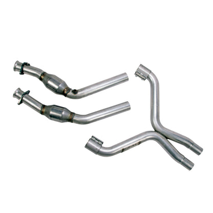 BBK 11-14 Mustang 3.7 V6 High Flow X Pipe With Catalytic Converters - 2-1/2 - B2B Diesel & Gas Service