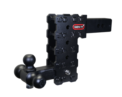 PHANTOM-X 2.5" Solid Shank 7.5" Drop 1.6K TW 16K Hitch & GH-052 Tri-Ball Mount GH-2434X - B2B Diesel and Gas Service