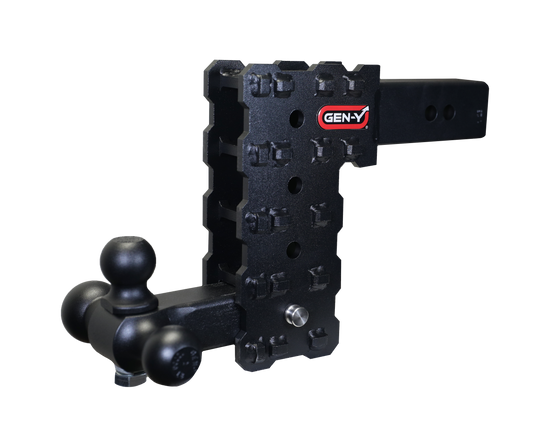 PHANTOM-X 2.5" Solid Shank 7.5" Drop 1.6K TW 16K Hitch & GH-052 Tri-Ball Mount GH-2434X - B2B Diesel and Gas Service