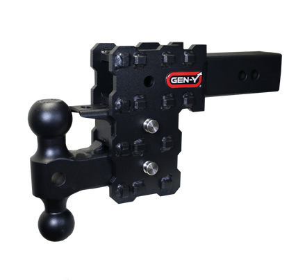 PHANTOM-X 2.5" Solid Shank 5" Drop 1.6K TW 16K Hitch Dual-Ball & Pintle Lock GH-2423X - B2B Diesel and Gas Service
