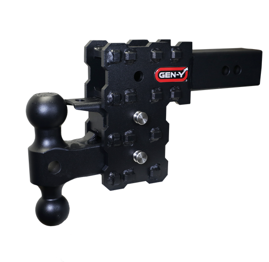 PHANTOM-X 2.5" Solid Shank 5" Drop 1.6K TW 16K Hitch Dual-Ball & Pintle Lock GH-2423X - B2B Diesel and Gas Service