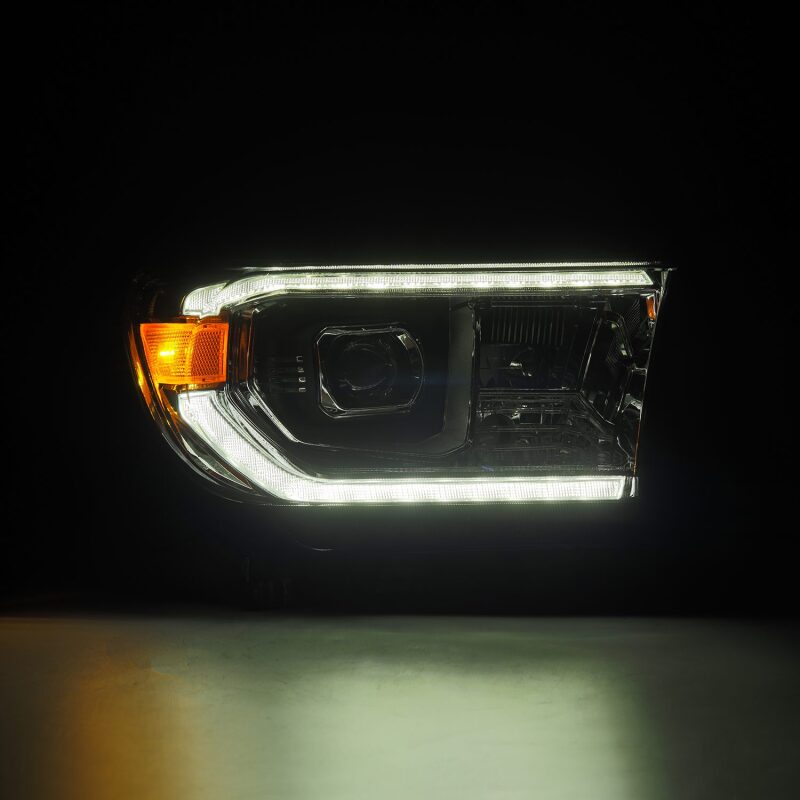 AlphaRex 07-13 Toyota Tundra / 08-17 Sequoia LUXX LED Proj HL Chrome w/Actv Light / Seq. Sig + DRL - B2B Diesel & Gas Service