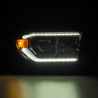 AlphaRex 07-13 Toyota Tundra / 08-17 Sequoia LUXX LED Proj HL Chrome w/Actv Light / Seq. Sig + DRL - B2B Diesel & Gas Service