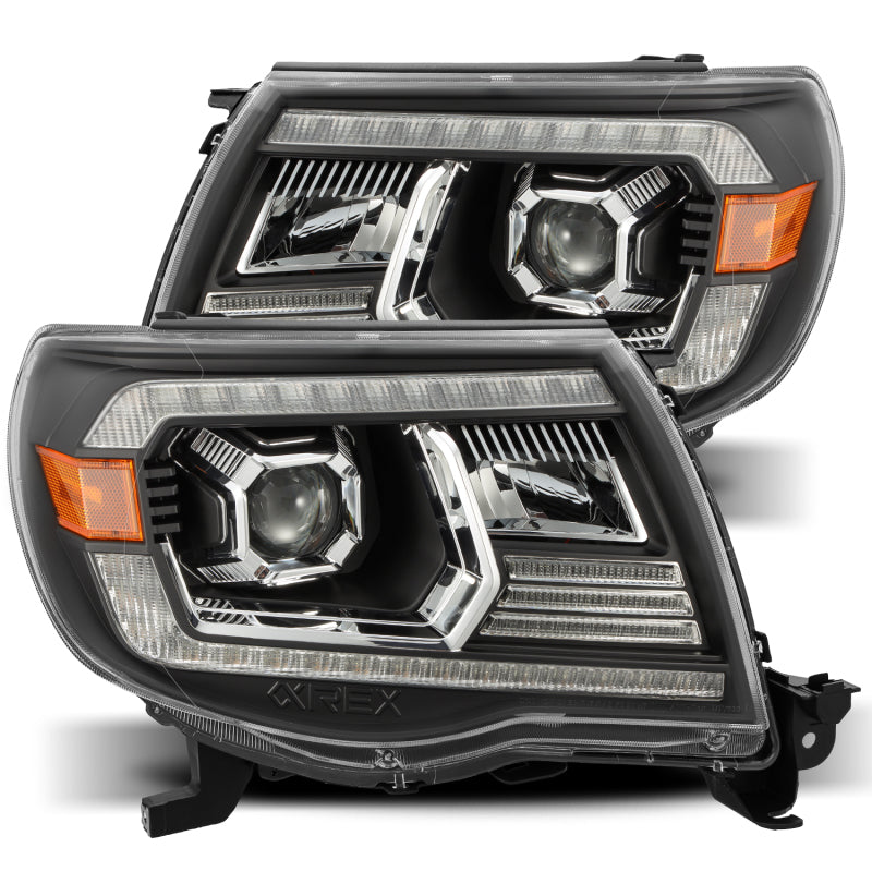 AlphaRex 05-11 Toyota Tacoma PRO-Series Projector Headlights Plank Style Design Black w/DRL - B2B Diesel & Gas Service