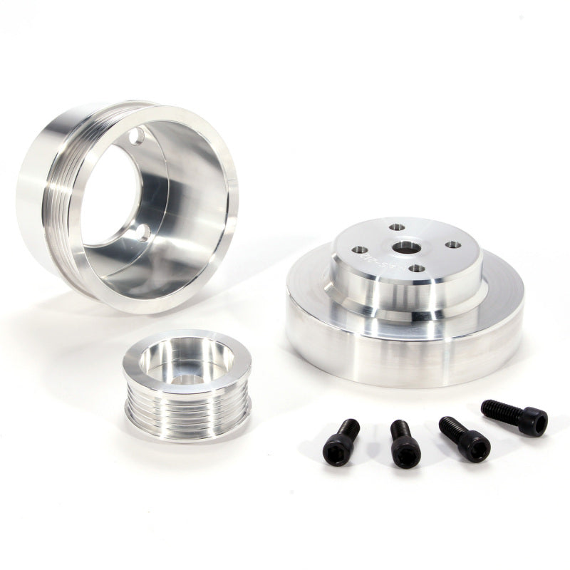 BBK 86-93 Mustang 5.0 Underdrive Pulley Kit - Lightweight CNC Billet Aluminum (3pc) - B2B Diesel & Gas Service