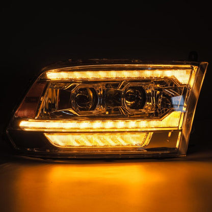 AlphaRex 09-18 Dodge Ram 2500 LUXX LED Proj Headlights Plank Style Chrm w/Activ Light/Seq Signal/DRL - B2B Diesel & Gas Service