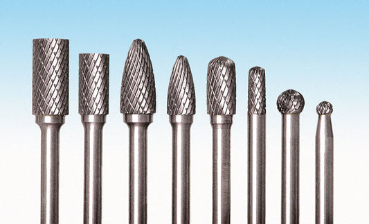 8pc Dual-Cut Carbide Burr Set - 1/4in Shank 
