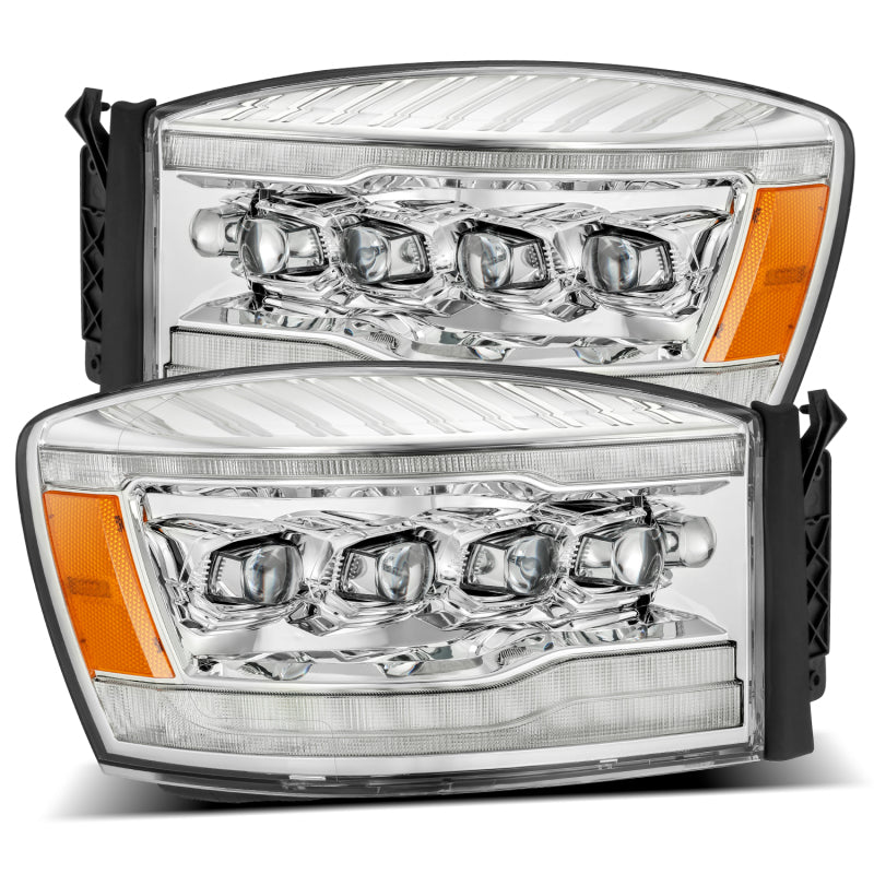 AlphaRex 06-08 Dodge Ram 1500HD NOVA LED Proj Headlights Plank Style Blk w/Seq Signal/DRL/Amber LED - B2B Diesel & Gas Service