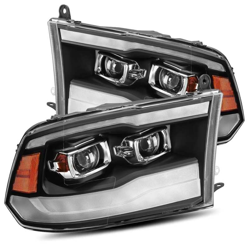 AlphaRex 09-18 Dodge Ram 1500HD PRO-Series Projector Headlights Plank Style Black w/Seq Signal/DRL - B2B Diesel & Gas Service