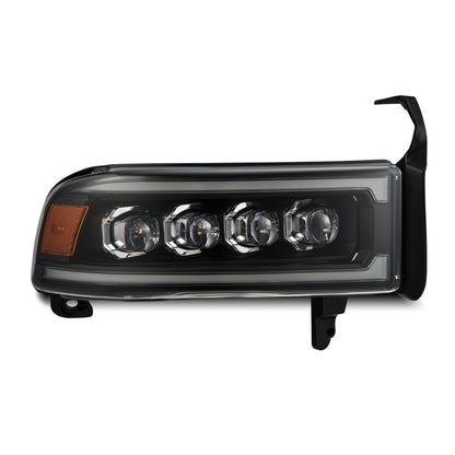 AlphaRex 94-01 RAM 1500 NOVA LED Proj Headlights Blk w/Activ Light/Seq Signal/SB DRL - B2B Diesel & Gas Service
