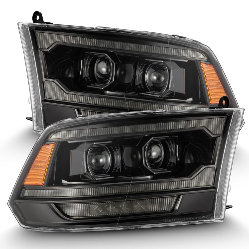 AlphaRex 09-18 Ram 2500 LUXX LED Proj Headlight Plank Style Alpha Blk w/Activ Light/Seq Signal/DRL - B2B Diesel & Gas Service