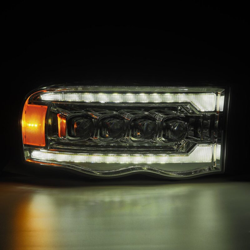 AlphaRex 02-05 Dodge Ram 1500 NOVA LED Proj Headlights Plank Style Chrome w/Activ Light/Seq Signal - B2B Diesel & Gas Service