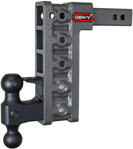 MEGA-DUTY 2" Shank 10" Drop 2K TW 16K Hitch with Dual-Ball & Pintle Lock GH-525 - B2B Diesel and Gas Service
