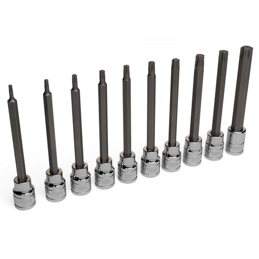 Eastwood 10 Piece 3/8 Inch Drive Long Torx Hex Bit Set 