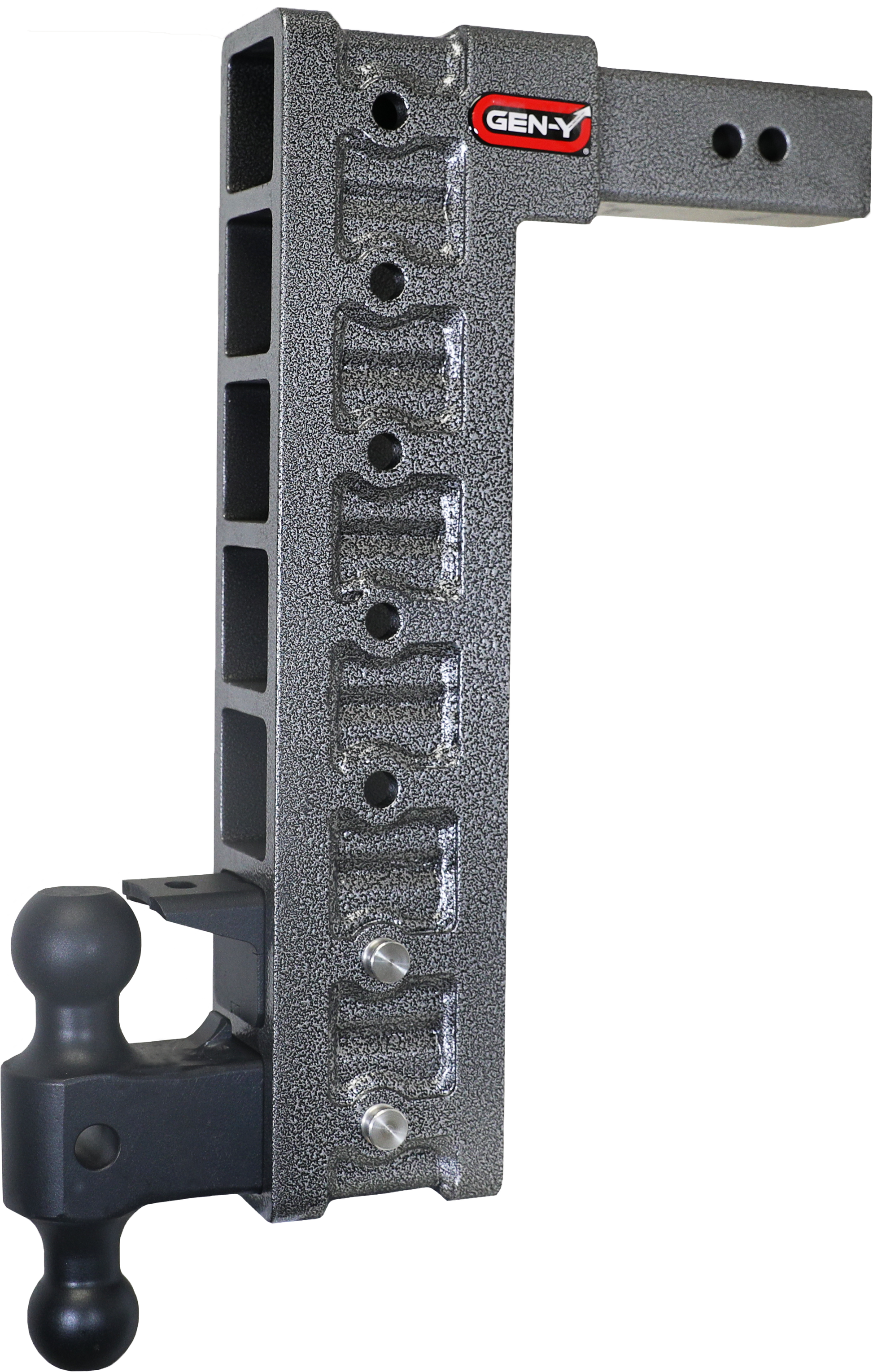 MEGA-DUTY 2.5" Shank 18" Drop 3K TW 21K Hitch Dual-Ball Pintle Lock & Stabilizer GH-627 - B2B Diesel and Gas Service
