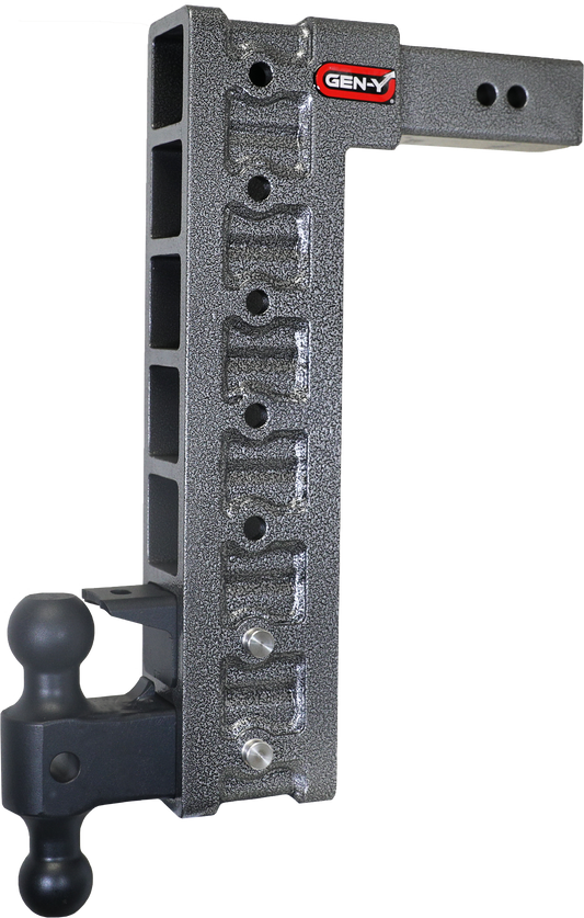 MEGA-DUTY 2.5" Shank 18" Drop 3K TW 21K Hitch Dual-Ball Pintle Lock & Stabilizer GH-627 - B2B Diesel and Gas Service