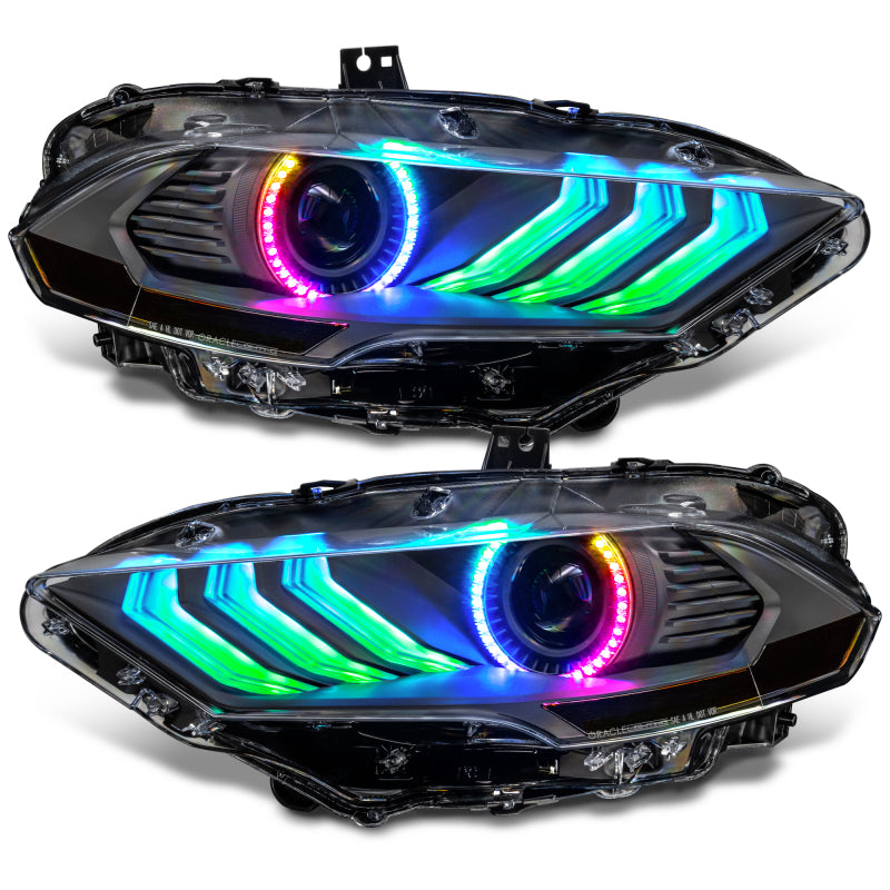 Oracle Lighting 18-23 Ford Mustang Dynamic ColorSHIFT LED Headlights - Black Series - B2B Diesel & Gas Service