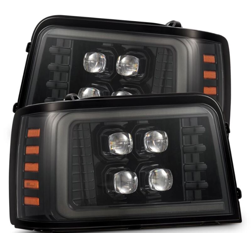 AlphaRex 92-96 Ford F-Series/Bronco NOVA-Series LED Proj Headlight Alpha-Bk w/Actv Light SS & SBDRL - B2B Diesel & Gas Service