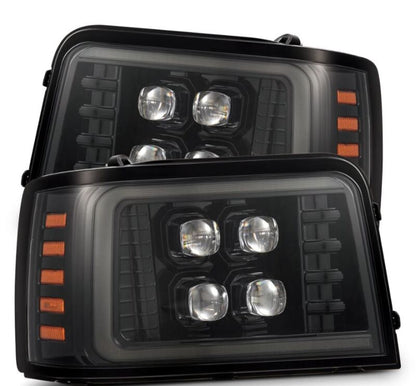 AlphaRex 92-96 Ford F-Series/Bronco NOVA-Series LED Proj Headlight Alpha-Bk w/Actv Light SS & SBDRL - B2B Diesel & Gas Service