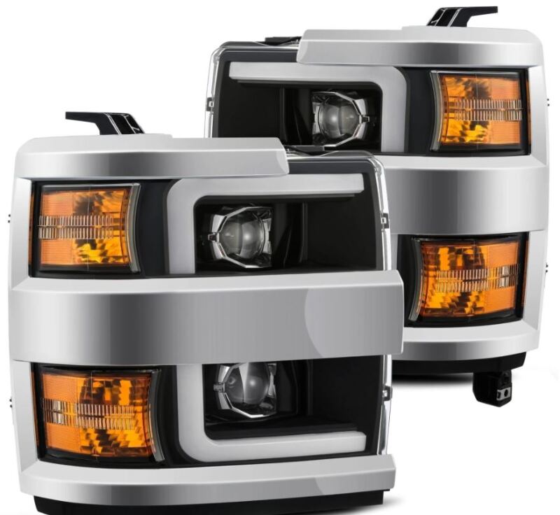 AlphaRex 15-19 Chevy Silverado 2500/3500 LUXX-Series Proj. Headlights Blk w/Actv SeqSig & SBDRL - B2B Diesel & Gas Service