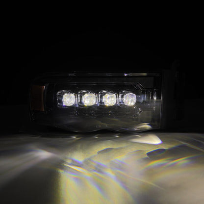 AlphaRex 02-05 Dodge Ram 1500 NOVA LED Proj Headlights Alpha Black w/Activ Light/Seq Signal - B2B Diesel & Gas Service