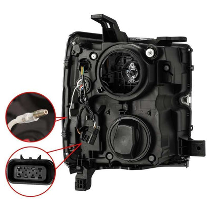 AlphaRex 15-19 Chevy 2500HD PRO-Series Proj Headlights Plank Style Blk w/Activ Light/Seq Signal/DRL - B2B Diesel & Gas Service