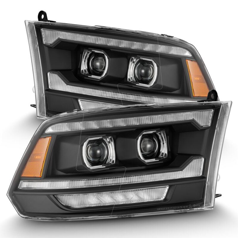 AlphaRex 09-18 Ram 1500/2500 PRO-Series Proj Headlights Black w/Sequential Signal and Top/Middle DRL - B2B Diesel & Gas Service