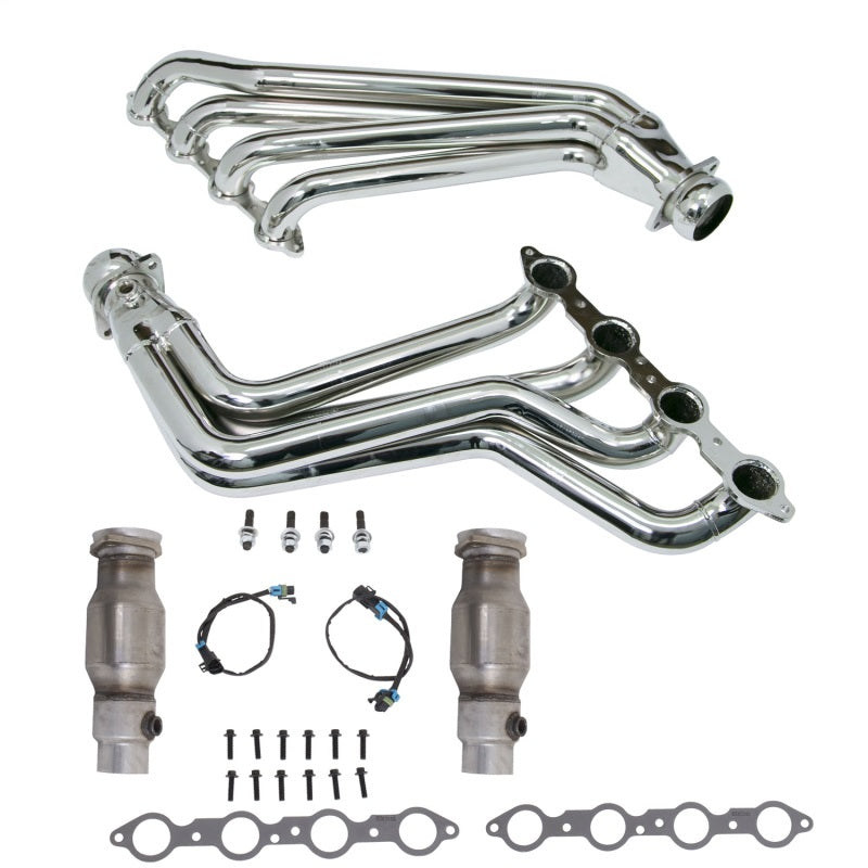 BBK 10-15 Camaro LS3 L99 Long Tube Exhaust Headers With Converters - 1-3/4 Chrome - B2B Diesel & Gas Service